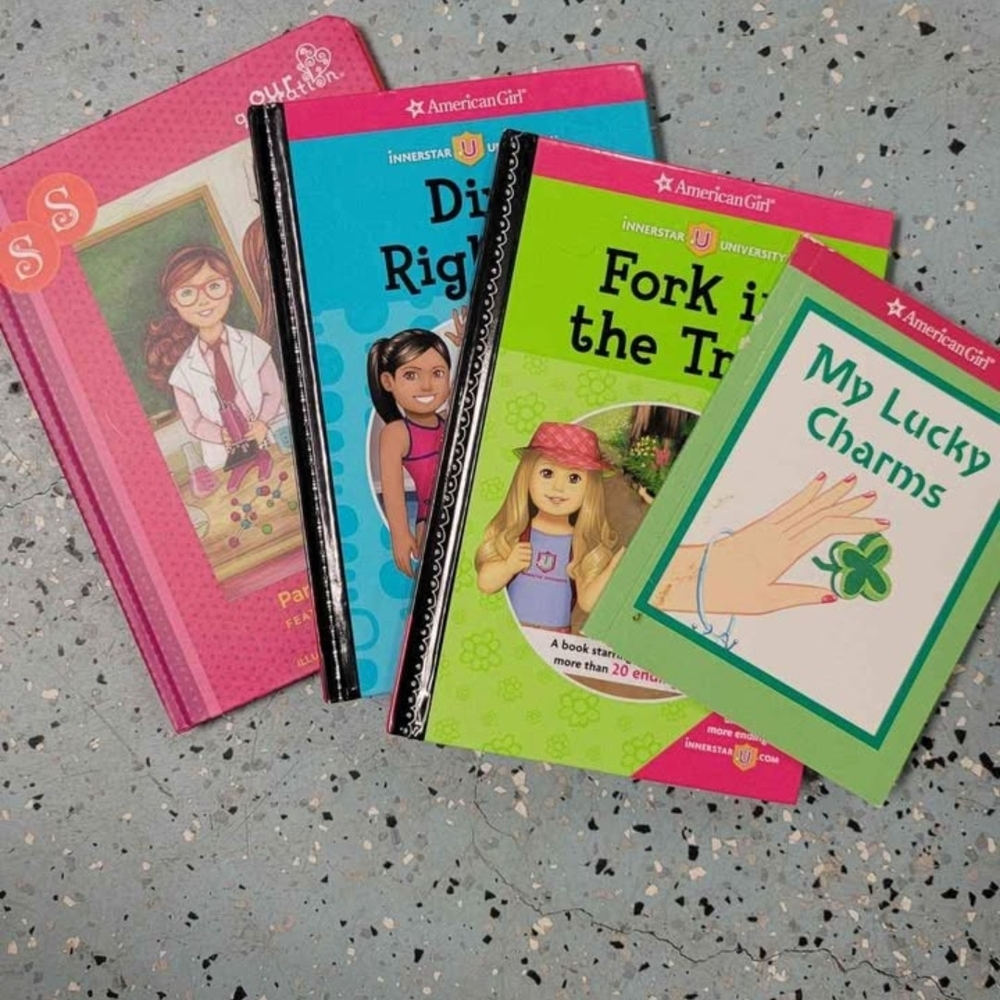 American Girl Book Set with Pink and Green Covers